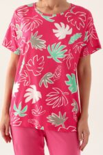 RP3386 من كولكشن الام مع ابنتها طقم بيجاما قطن قطعتين لون فوشيا - الصورة 9