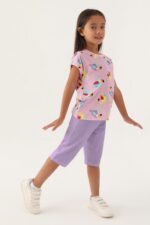 ⁦RP3400-2 طقم شورت طويل للفتيات قطن⁩ - الصورة ⁦3⁩