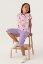 RP3400-2 طقم شورت طويل للفتيات قطن