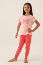 RP3390 طقم قطن قطعتين للفتيات لون زهري - الصورة 5