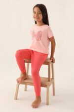 RP3390 طقم قطن قطعتين للفتيات لون زهري