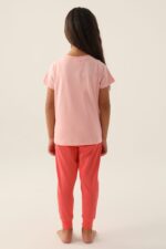 RP3390 طقم قطن قطعتين للفتيات لون زهري - الصورة 4