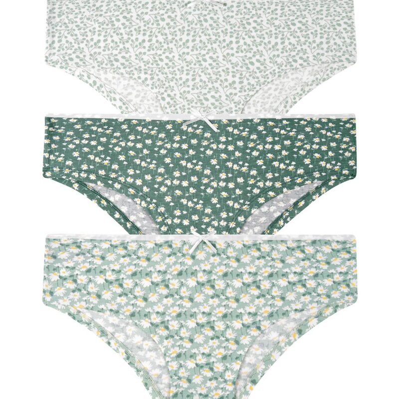 ST0046603 كلوت قطن داخلي  عدد 3 قطع (PRINTED GREEN)