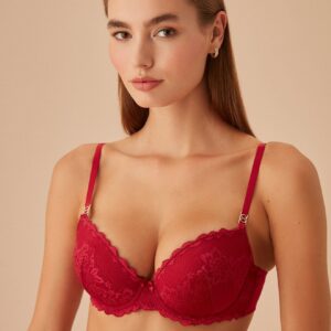 ST4275609A Paradise Padded Bra حمالة صدر برادايس لون احمر مع دانتيل