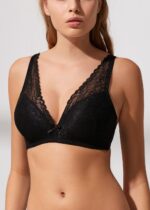 SW8370 Lacy Soft Bra BLACK حمالة صدر دانتيل من دون سلك لون اسود - الصورة 2