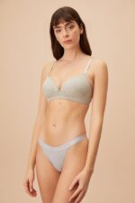 SW8430 Cotton Soft Bra GRAY MELANGE حمالة صدر قطن لون رمادي من دون سلك - الصورة 4