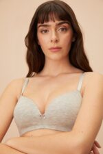 SW8430 Cotton Soft Bra GRAY MELANGE حمالة صدر قطن لون رمادي من دون سلك