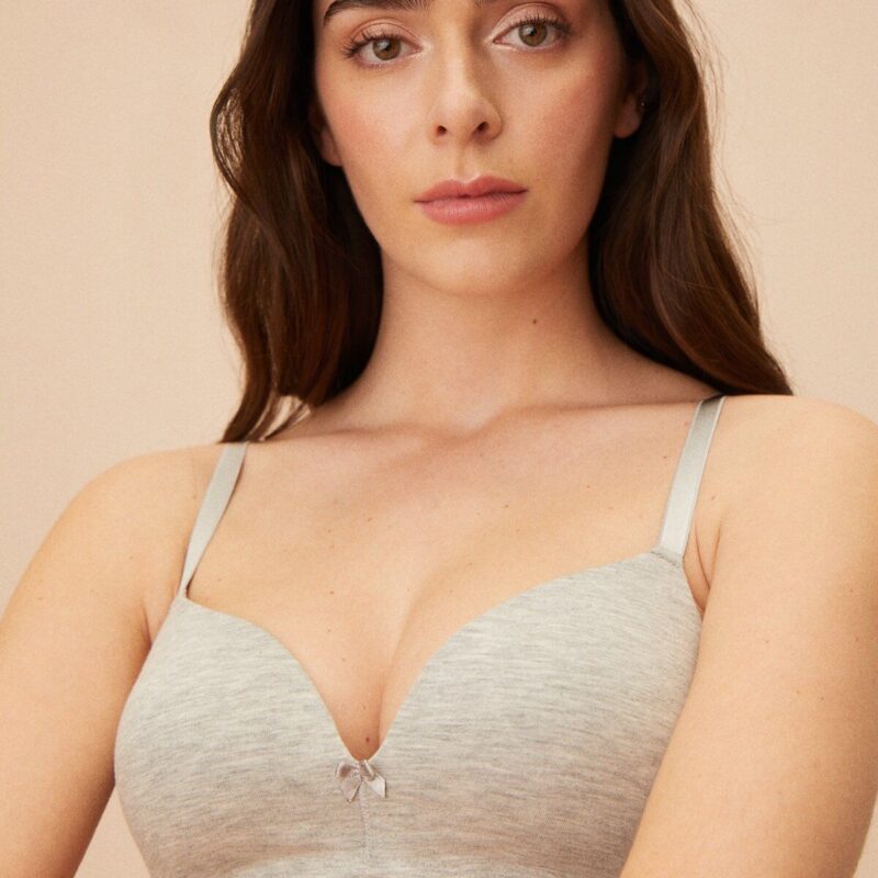 SW8430 Cotton Soft Bra GRAY MELANGE حمالة صدر قطن لون رمادي من دون سلك