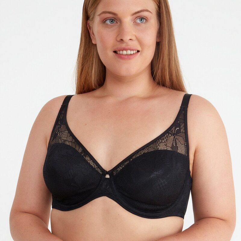 SW8455- Celine Control Bra Black حمالة صدر سيلين دانتيل لتصغير الصدر