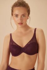 SW8455- Celine Control Bra حمالة صدر سيلين دانتيل لتصغير الصدر بنفسجي