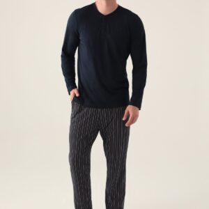 AR3013 طقم بيجاما قطن للرجال كم خريفي