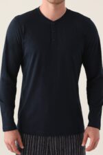 ⁦AR3013 طقم بيجاما قطن للرجال كم خريفي⁩ - الصورة ⁦3⁩