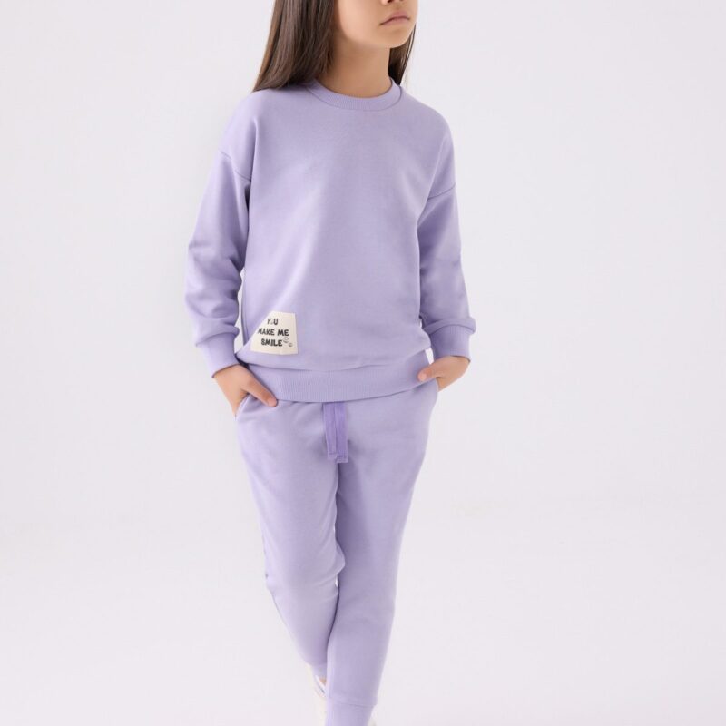 RP3499 V2 تريننج للفتيات لون ليلك فاتح قطن ثلاث خيوط خريفي