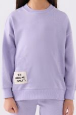 RP3499 V2 تريننج للفتيات لون ليلك فاتح قطن ثلاث خيوط خريفي - الصورة 5
