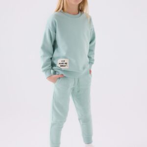 RP3499 V3 تريننج للفتيات لون فستقي فاتح قطن ثلاث خيوط خريفي