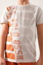 US1313 US POLO ASSN تريننج شورت للاولاد قطعتين قطن ماركة يو اس بولو الاصلية - الصورة 3