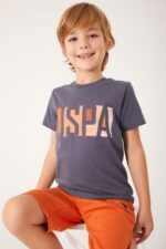 US1325 US POLO ASSN تريننج شورت للاولاد قطعتين قطن ماركة يو اس بولو الاصلية - الصورة 6