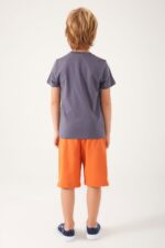 US1325 US POLO ASSN تريننج شورت للاولاد قطعتين قطن ماركة يو اس بولو الاصلية - الصورة 2