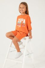 US1405 US POLO ASSN تريننج شورت للفتيات قطن قطعتين - الصورة 6