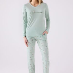 AR3062-S طقم بيجاما للنساء قطن لون فستقي