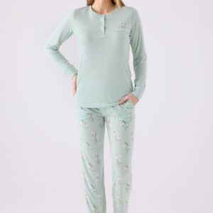 AR3063-X طقم بيجاما مقاسات كبيرة للنساء لون فستقي