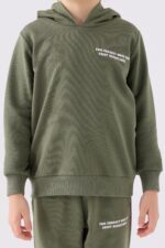 RP3375 تريننج قطن للاولاد مع طاقية مبطن ودافئ لون اخضر - الصورة 4