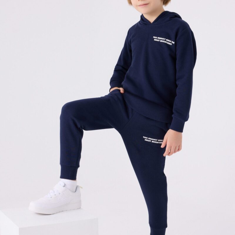 RP3375 تريننج قطن للاولاد مع طاقية مبطن ودافئ لون كحلي