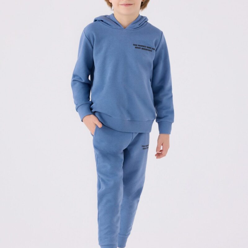 RP3375 تريننج قطن للاولاد مع طاقية مبطن ودافئ لون ازرق