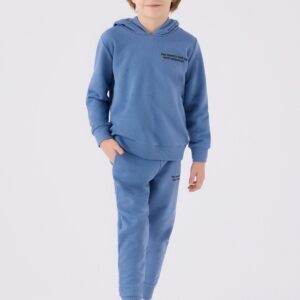 RP3375 تريننج قطن للاولاد مع طاقية مبطن ودافئ لون ازرق