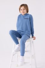 RP3375 تريننج قطن للاولاد مع طاقية مبطن ودافئ لون ازرق - الصورة 3