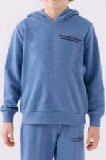 RP3375 تريننج قطن للاولاد مع طاقية مبطن ودافئ لون ازرق - الصورة 4