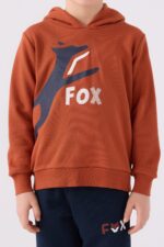 RP3431 FOX تريننج للاولاد مبطن ودافئ بلوز هودي مع طاقية وبنطال لون كحلي - الصورة 3