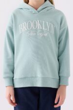 ⁦RP3483 تريننج للبنات مبطن ودافئ بلوز هودي مع طاقية وبنطال لون كحلي⁩ - الصورة ⁦5⁩