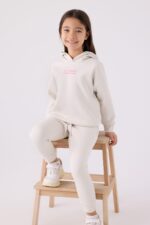 RP3500 تريننج للبنات قطن مع طاقية مبطن ودافئ لون كريمي