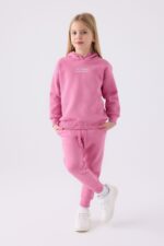 RP3500 تريننج للبنات قطن مع طاقية مبطن ودافئ لون زهري - الصورة 2