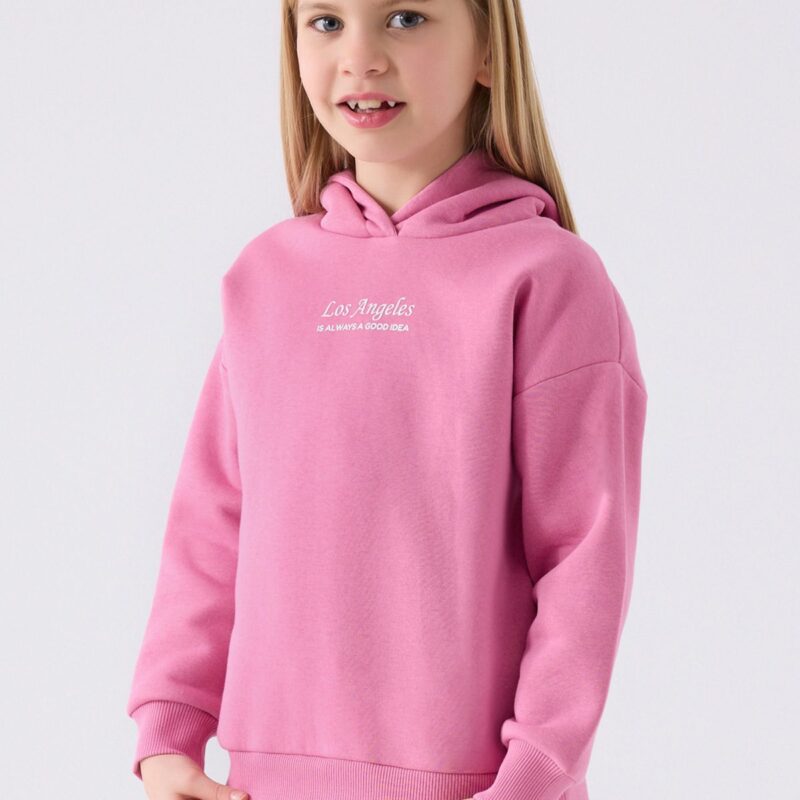 RP3500 تريننج للبنات قطن مع طاقية مبطن ودافئ لون زهري