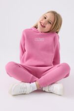 RP3500 تريننج للبنات قطن مع طاقية مبطن ودافئ لون زهري - الصورة 3