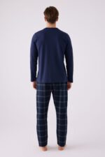 AR3152 طقم بيجاما قطن قطتين للرجال بأكمام طويلة - الصورة 5