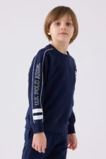 US1937  US POLO ASSN تريننج ماركة يو اس بولو لون كحلي للرياضة مع  مع خطوط باللون الابيض قطن ثلاث خيوط - الصورة 2