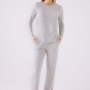 PC8908-S Pierre Cardin طقم بيجاما قطعتين لون رمادي فاتح