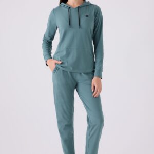 PC8923-S PIERRE CARDIN طقم تريننج للنساء قطعتين مع طاقية لون تركواز