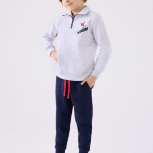 RP3438 تريننج للاطفال قطعتين مبطنة ودافية بلوز لون رمادي