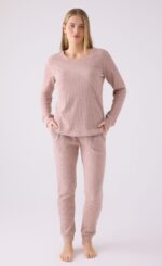 PC8922-S PIERRE CARDINطقم بيجاما شتوي للنساء قطعتين