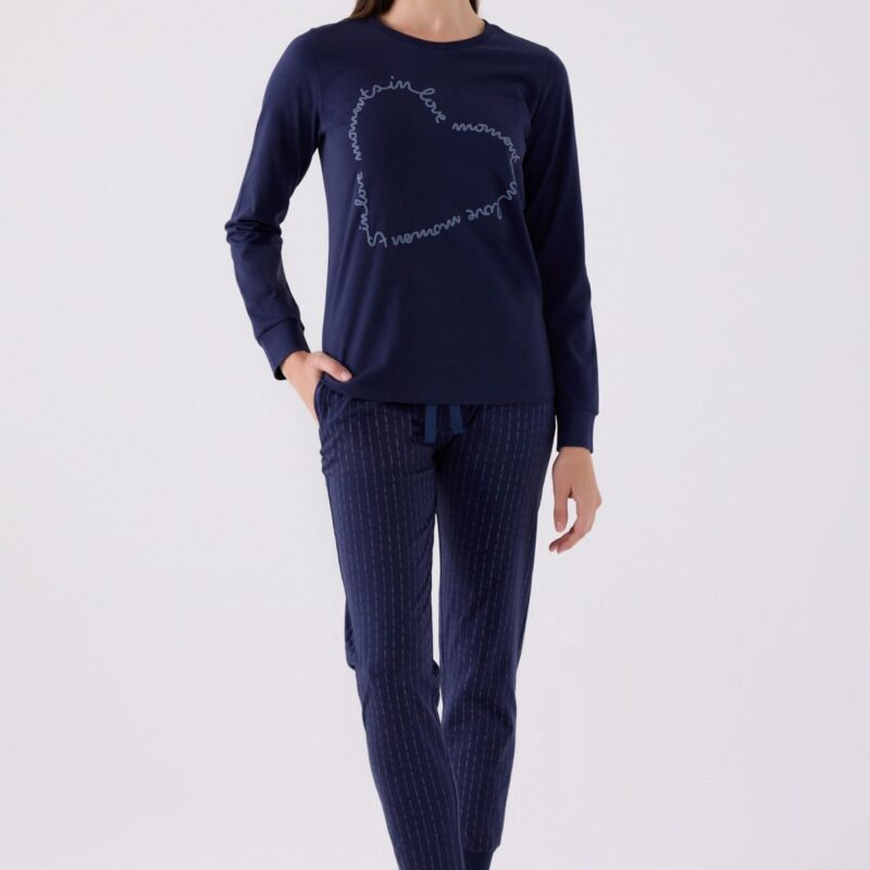 AR3050-S طقم بيجاما قطن للنساء كابلز لون كحلي