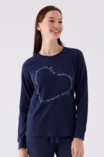 ⁦AR3050-S طقم بيجاما قطن للنساء كابلز لون كحلي⁩ - الصورة ⁦5⁩