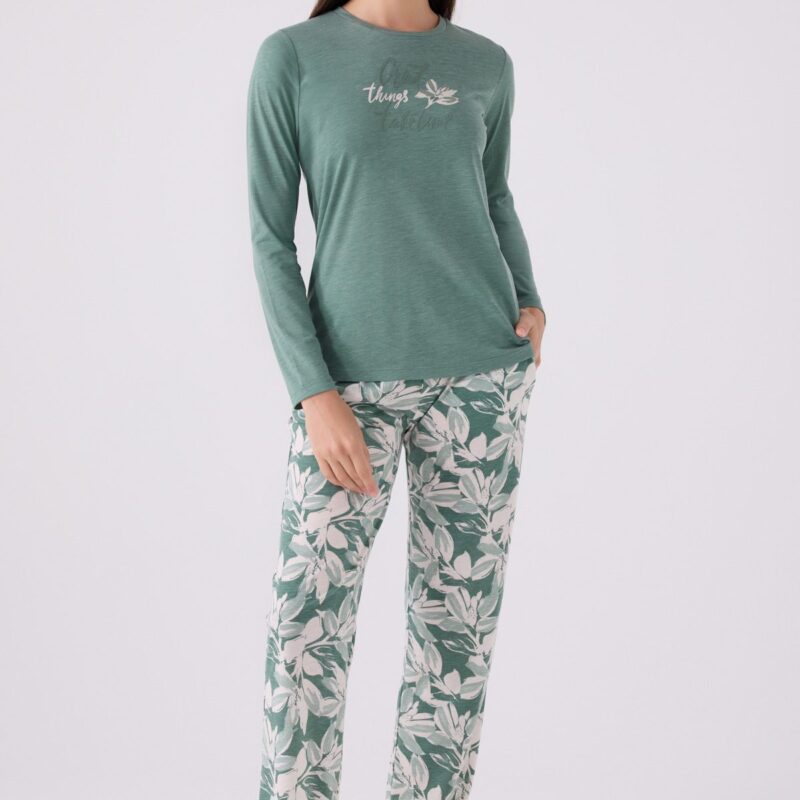 AR3115 طقم بيجاما للنساء قطعتين قطن ربيعي