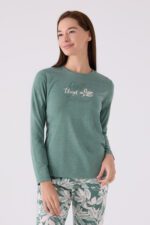 ⁦AR3115 طقم بيجاما للنساء قطعتين قطن ربيعي⁩ - الصورة ⁦3⁩