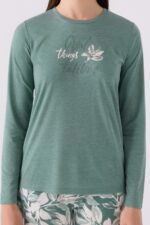 ⁦AR3115 طقم بيجاما للنساء قطعتين قطن ربيعي⁩ - الصورة ⁦4⁩