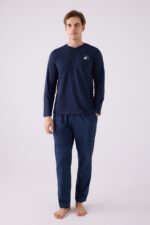 AR3147 طقم بيجاما قطن للرجال لون كحلي