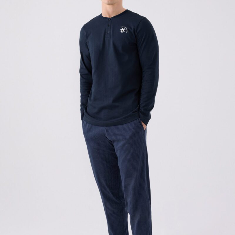 AR3166 طقم بيجاما قطن للرجال لون كحلي